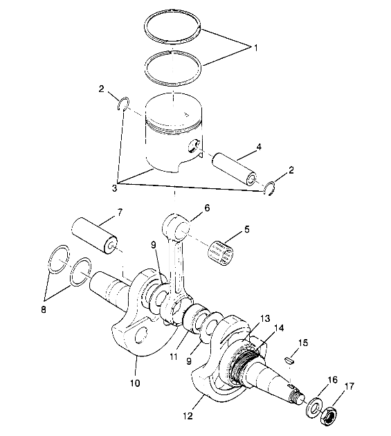 CRANKSHAFT and PISTON Trail Blazer W947221 (4926832683C006)