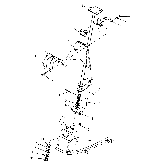 STEERING POST ASSEMBLY Sportsman 4x4 W948040 (4926842684B008)