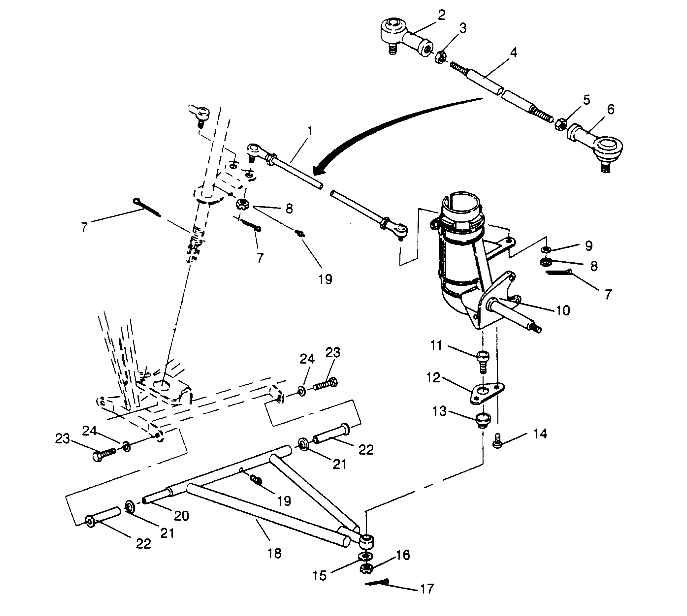 STEERING/A-ARM ASSEMBLY Magnum 2x4 W957544 (4926852685B007)