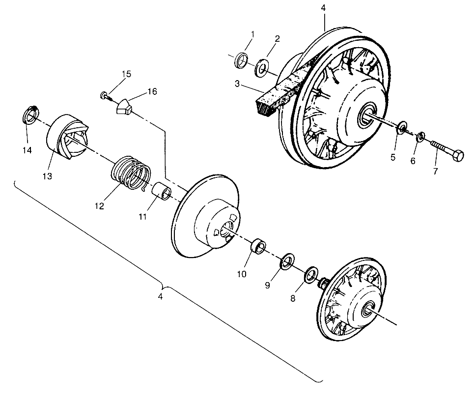 DRIVEN CLUTCH ASSEMBLY Magnum 2x4 W957544 (4926852685B013)