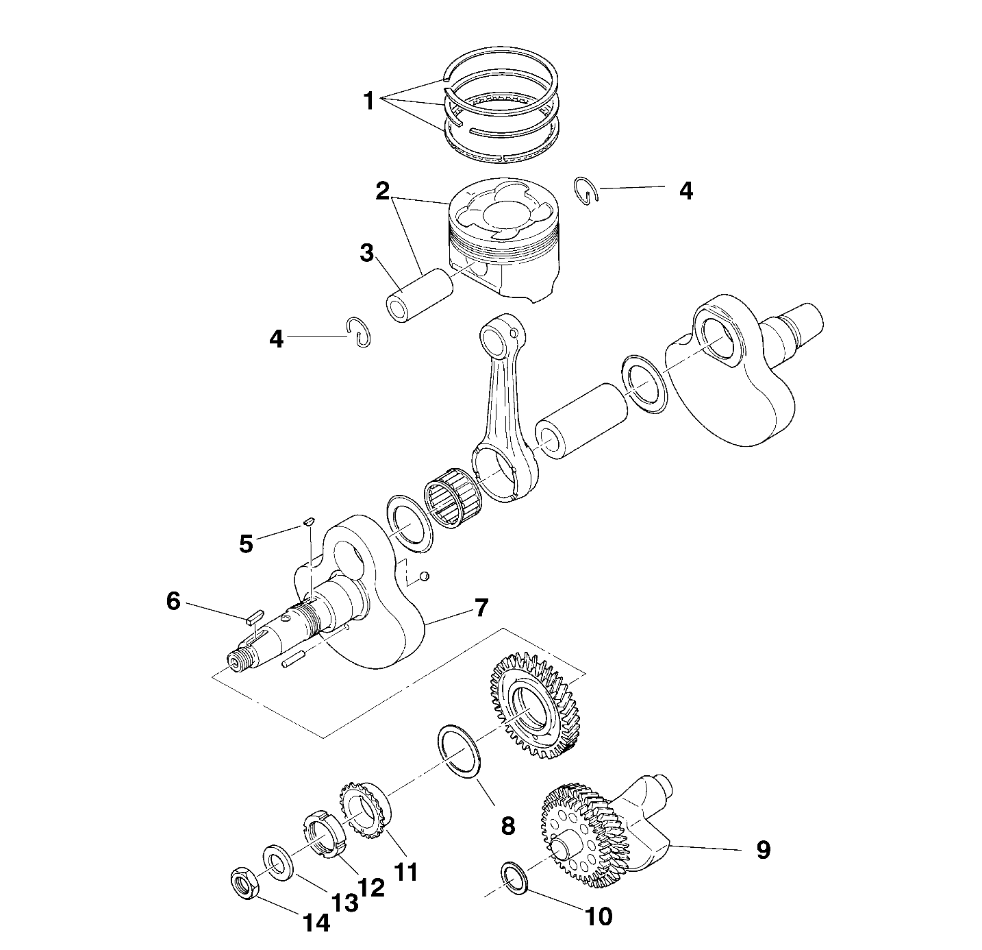 CRANKSHAFT and PISTON - W958144 (4926862686d003)