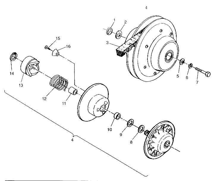 DRIVEN CLUTCH ASSEMBLY SWEDISH 4x4 400L S948140 (4926912691C003)