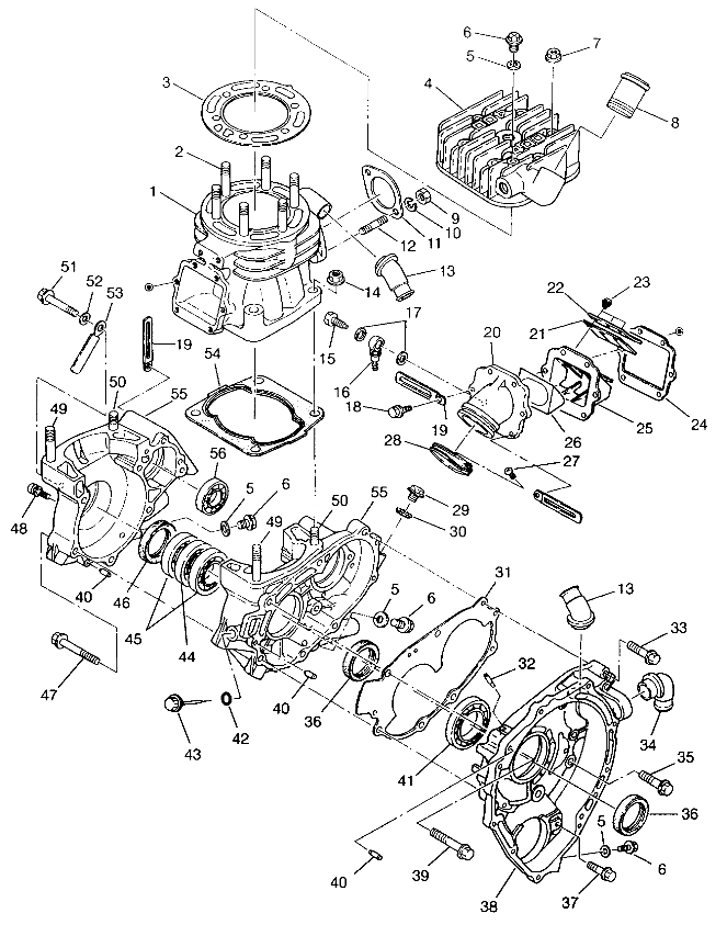 CRANKCASE and CYLINDER SWEDISH 4x4 400L S948140 (4926912691C012)