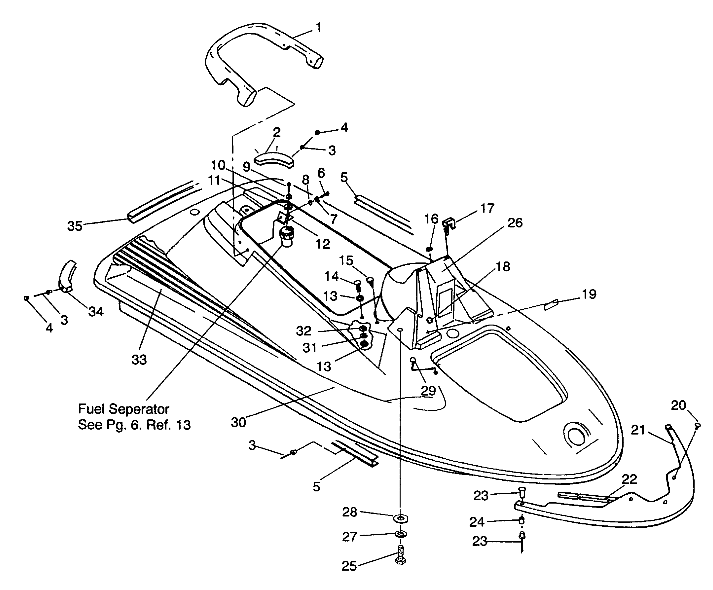 HULL and BODY ASSEMBLY SL 650 B944058 (4926992699001A)