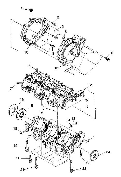 CRANKCASE ASSEMBLY SL 650 B944058 (4926992699021A)