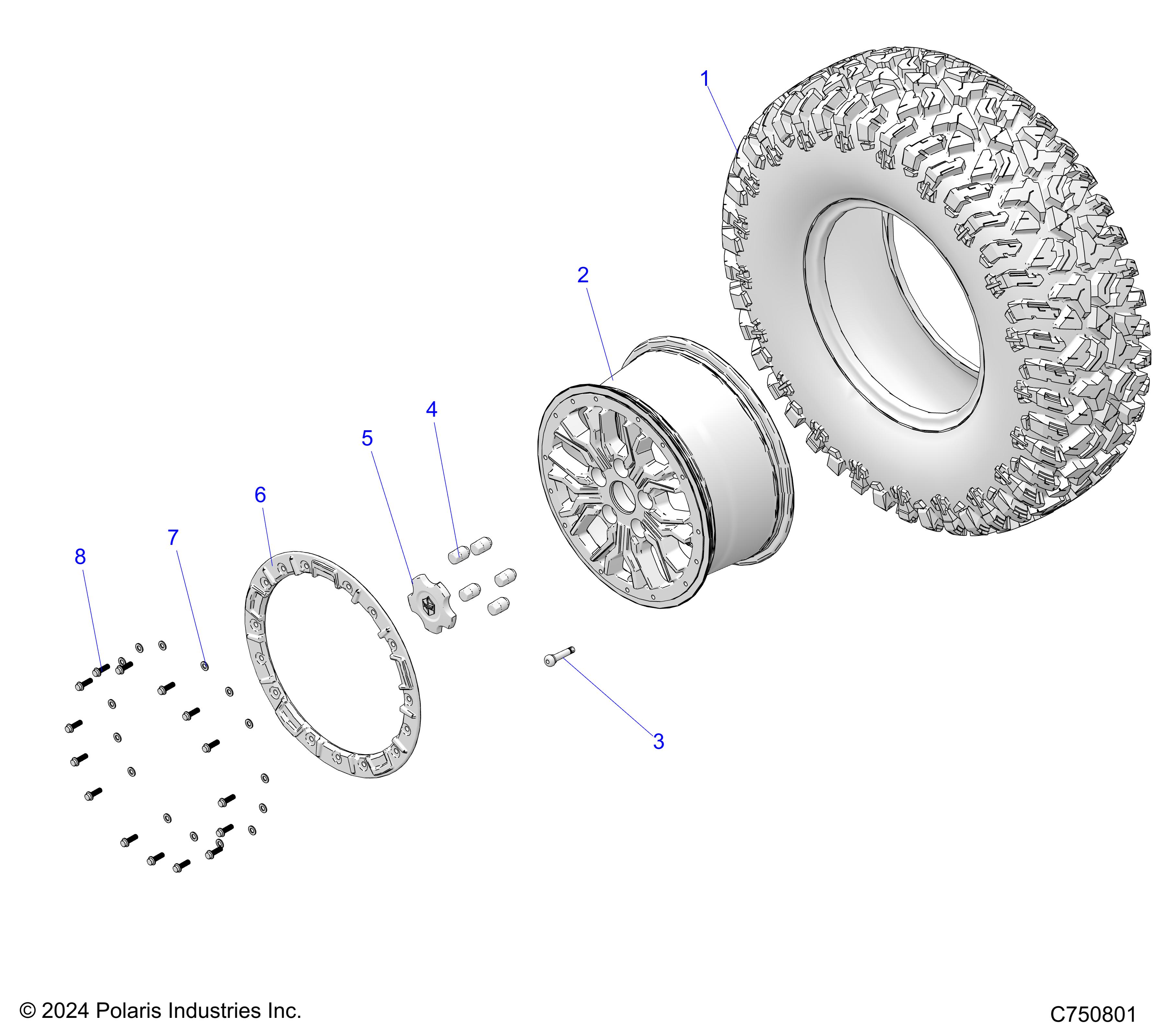 WHEELS, FRONT/REAR - Z25R4P2KAE/BE (C750801)