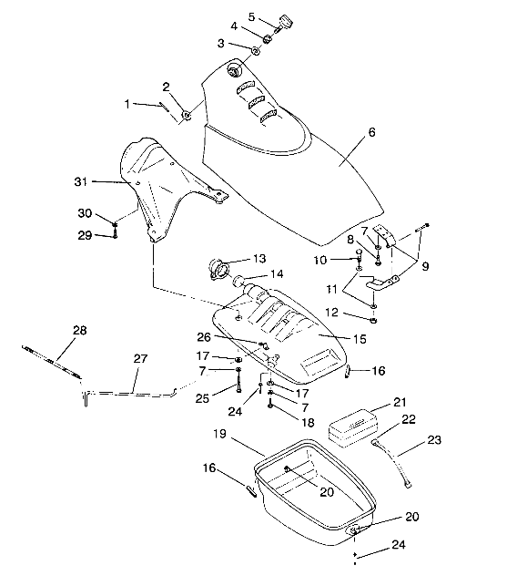 FRONT STORAGE COMPARTMENT SL 750 B944070 (4927012701004A)