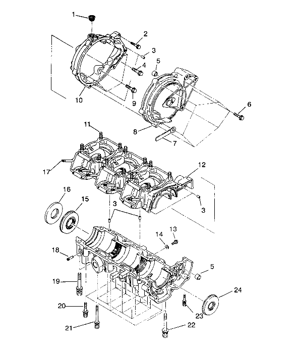 CRANKCASE ASSEMBLY SL 750 B944070 (4927012701023A)