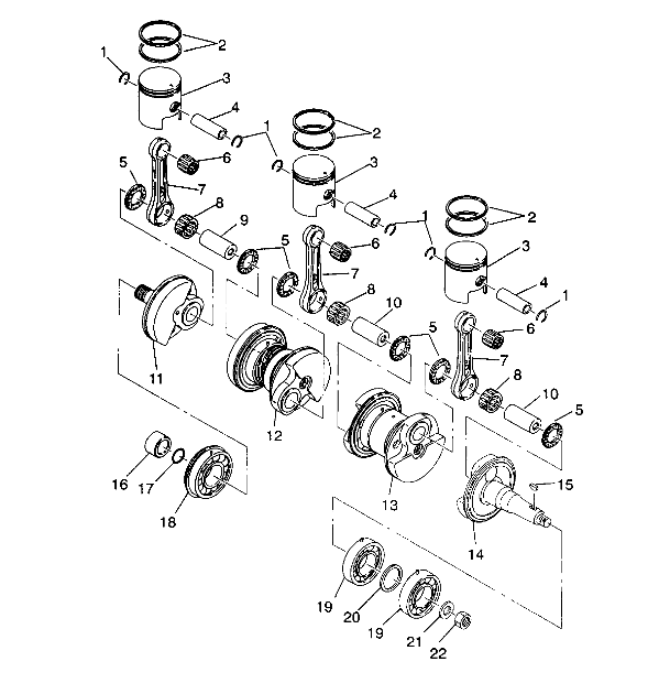 CRANKSHAFT & PISTON SL 750 B944070 (4927012701025A)