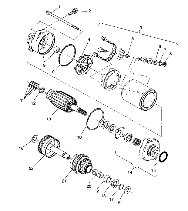 STARTING MOTOR ASSEMBLY SL 750 B944070 (4927012701030A)