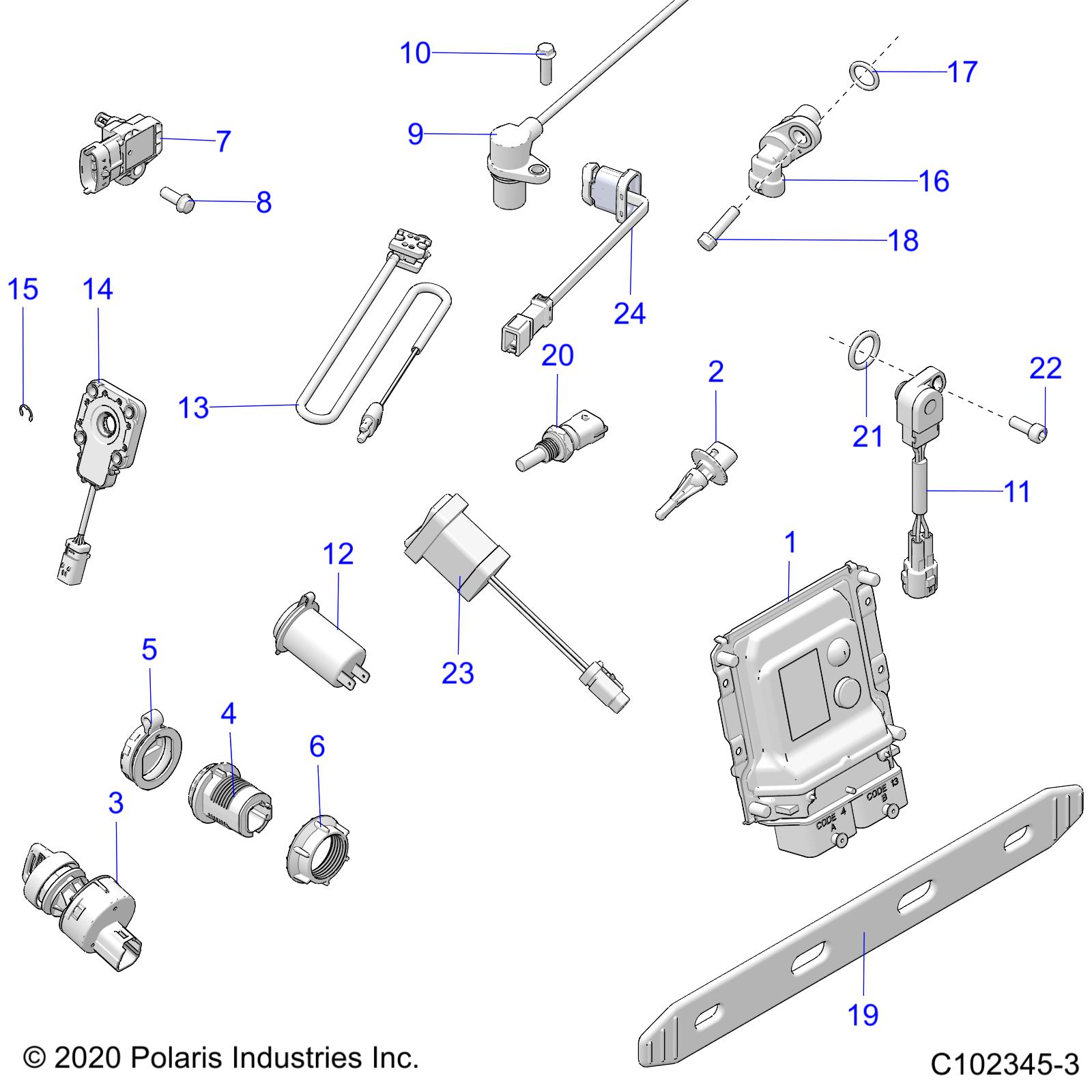 ELECTRICAL, SWITCHES, SENSORS, ECU and CONTROL MODULES - A21SXV95AG/CAG (C102345-3)