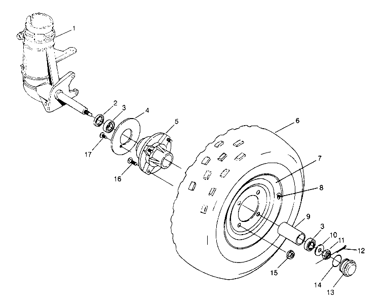 FRONT WHEEL ASSEMBLY Sport 400L W948540 (4927232723B002)