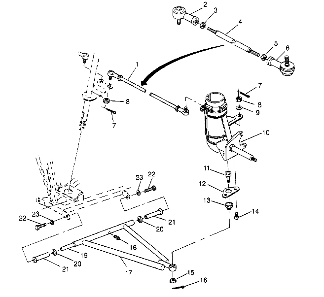 STEERING/A-ARM ASSEMBLY Sport 400L W948540 (4927232723B006)