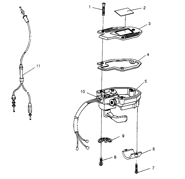 CONTROLS - THROTTLE ASM./CABLE Sport 400L W948540 (4927232723B007)