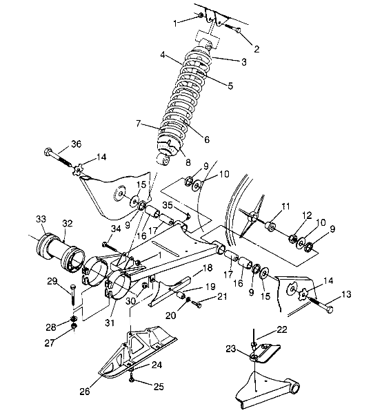 SWING ARM/SHOCK MOUNTING Sport 400L W948540 (4927232723B009)