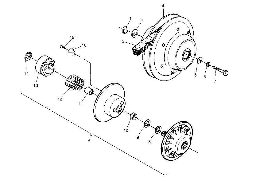 DRIVEN CLUTCH ASSEMBLY Sport 400L W948540 (4927232723B011)