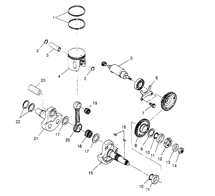 PISTON and CRANKSHAFT Sport 400L W948540 (4927232723C009)