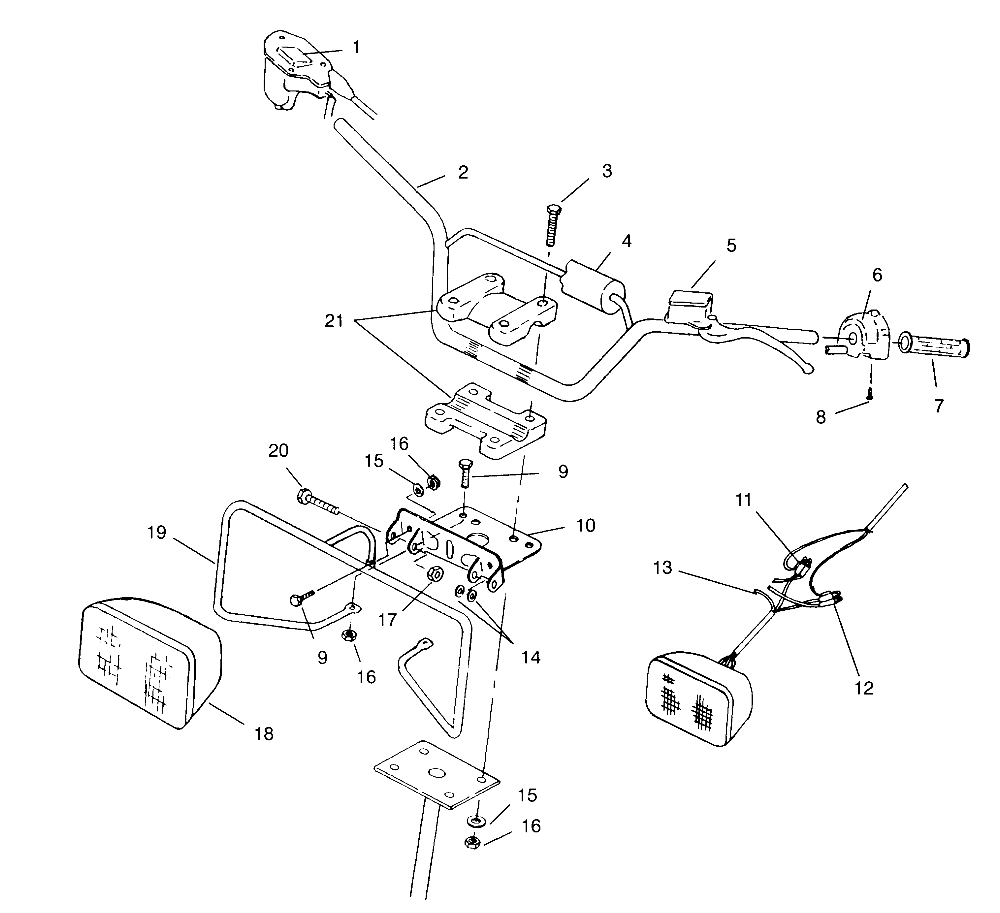 HANDLEBAR/HEADLIGHT ASSEMBLY Scrambler W957840 (4927252725B008)