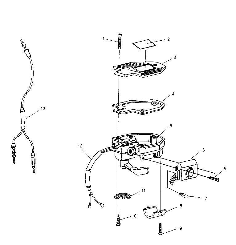 CONTROLS - THROTTLE ASM./CABLE Scrambler W957840 (4927252725B011)