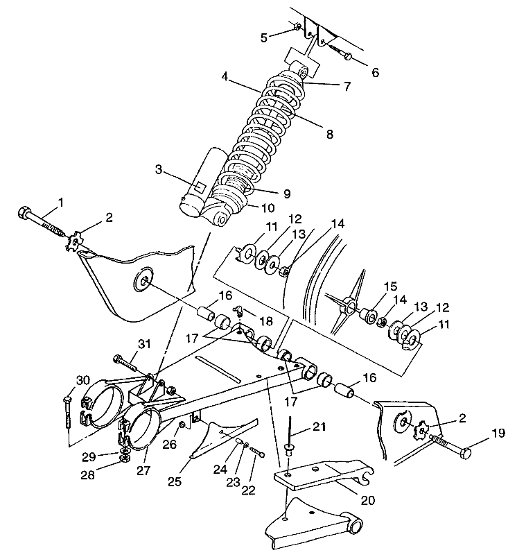 SWING ARM/SHOCK MOUNTING Scrambler W957840 (4927252725B014)