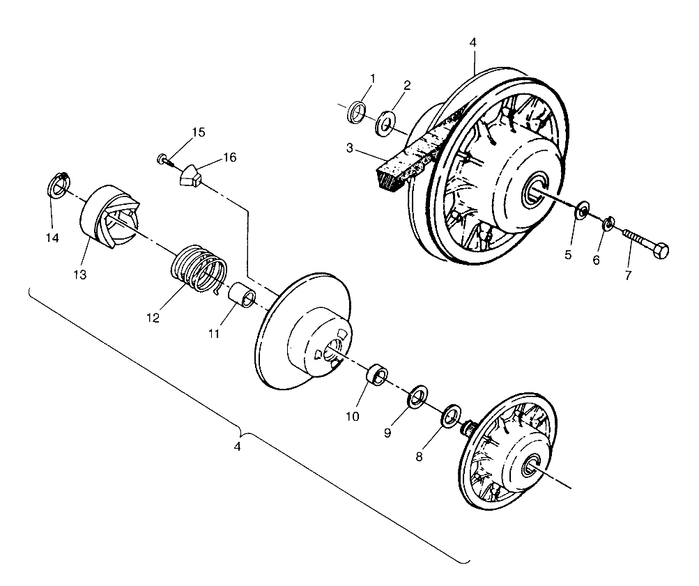 DRIVEN CLUTCH ASSEMBLY Scrambler W957840 (4927252725C002)