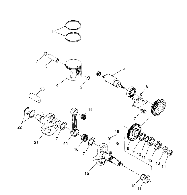 PISTON and CRANKSHAFT Scrambler W957840 (4927252725C012)