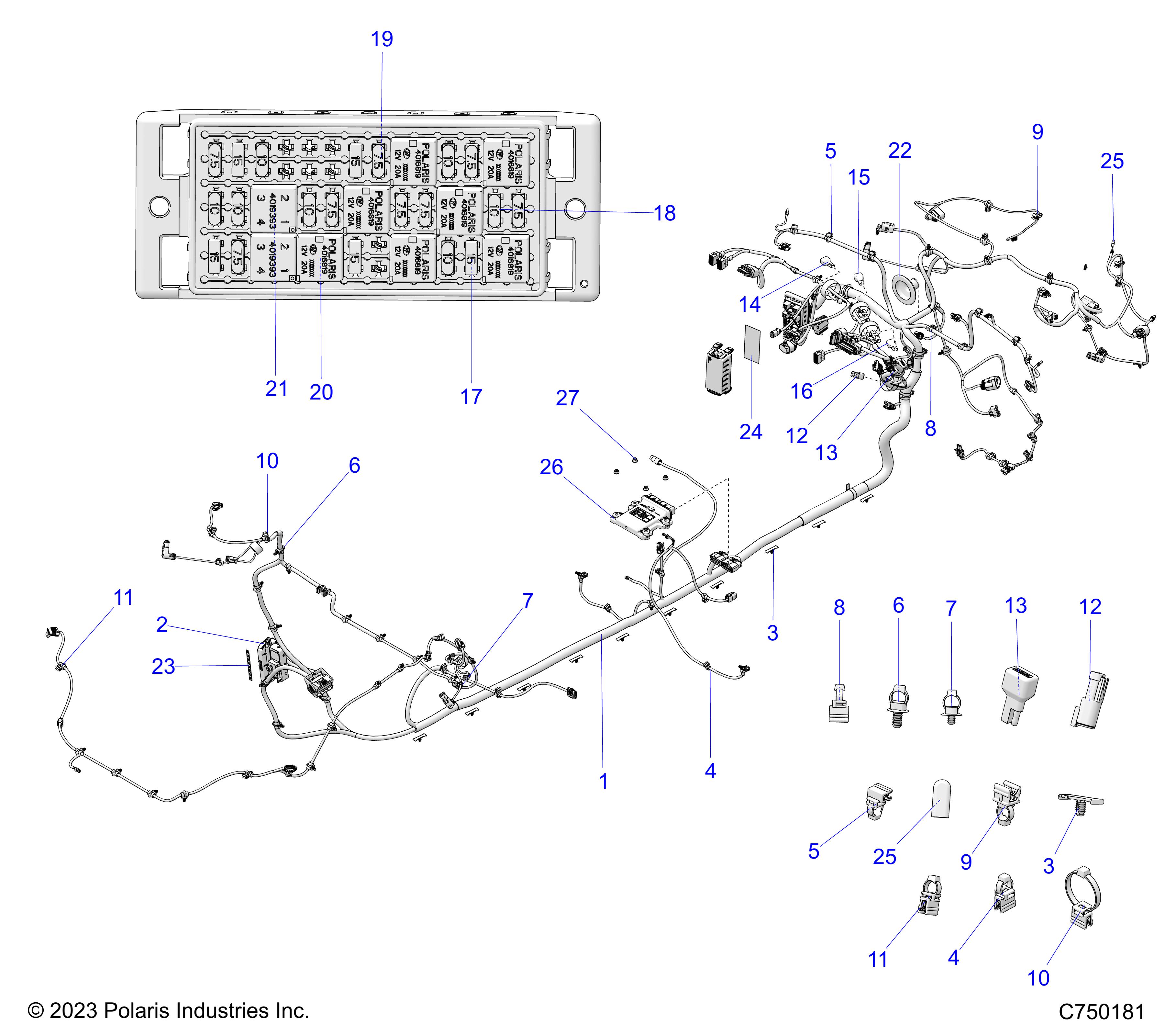 ELECTRICAL, WIRE HARNESS, CHASSIS - Z25R4D2KAK/BK/AJ/BJ/AM/BM (C750181)