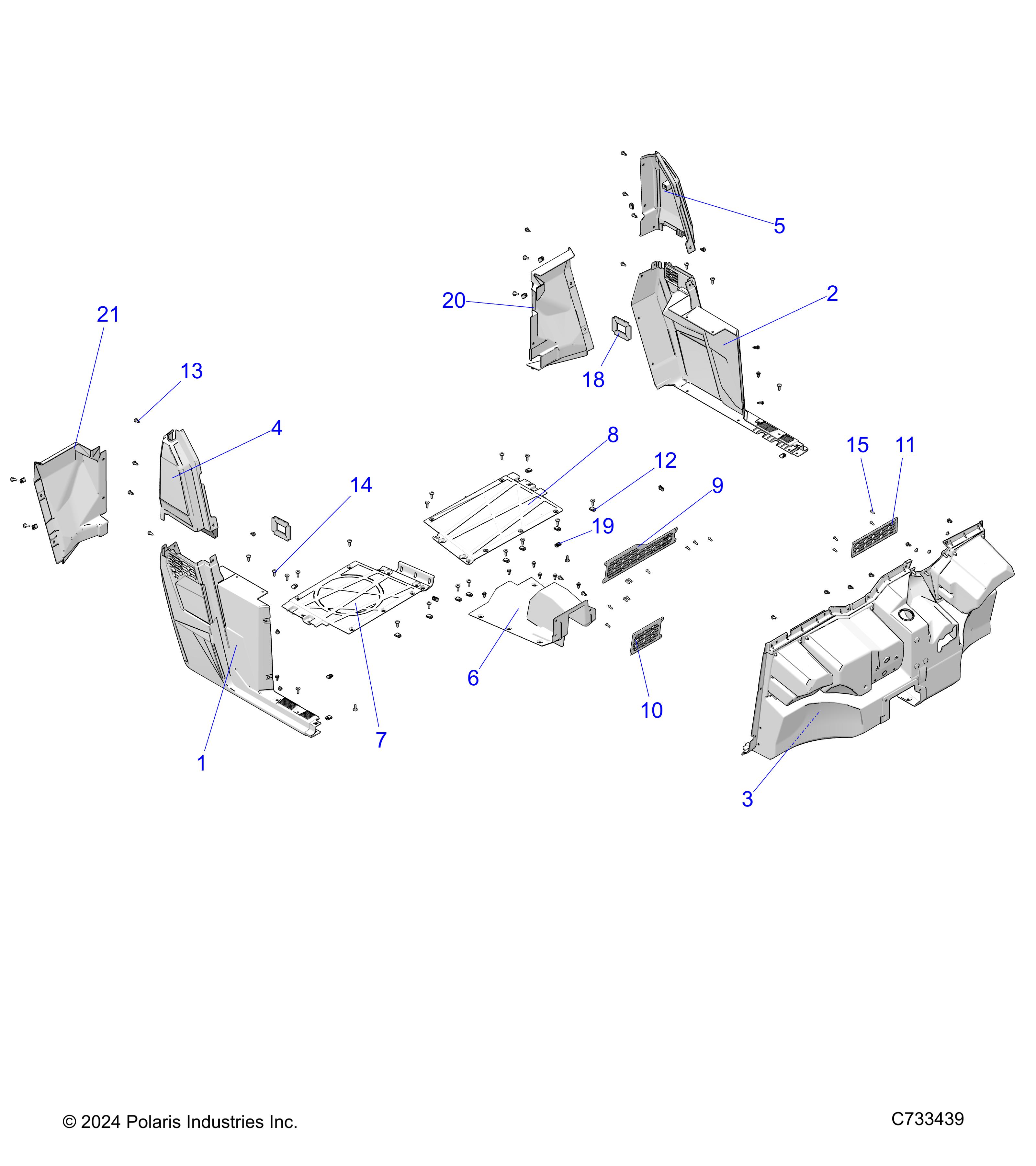 BODY, FLOOR and ROCKERS - R25MAE57F1/C1/G1/G9 (C733439)