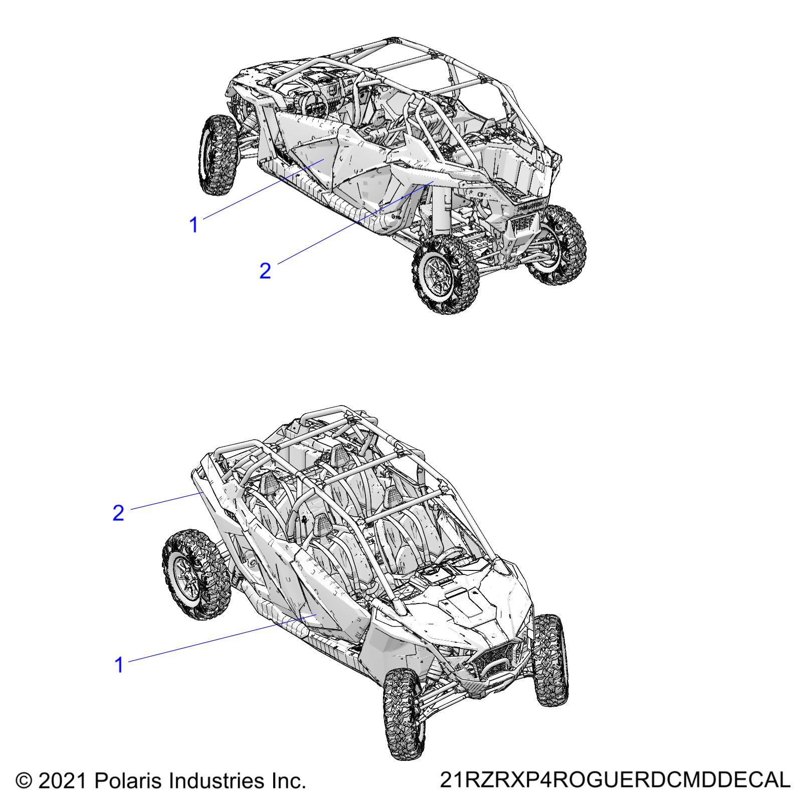 BODY, DECALS, GRAPHICS - Z21RAC92AL/AX/BL/BX (21RZRXP4ROGUERDCMDDECAL)