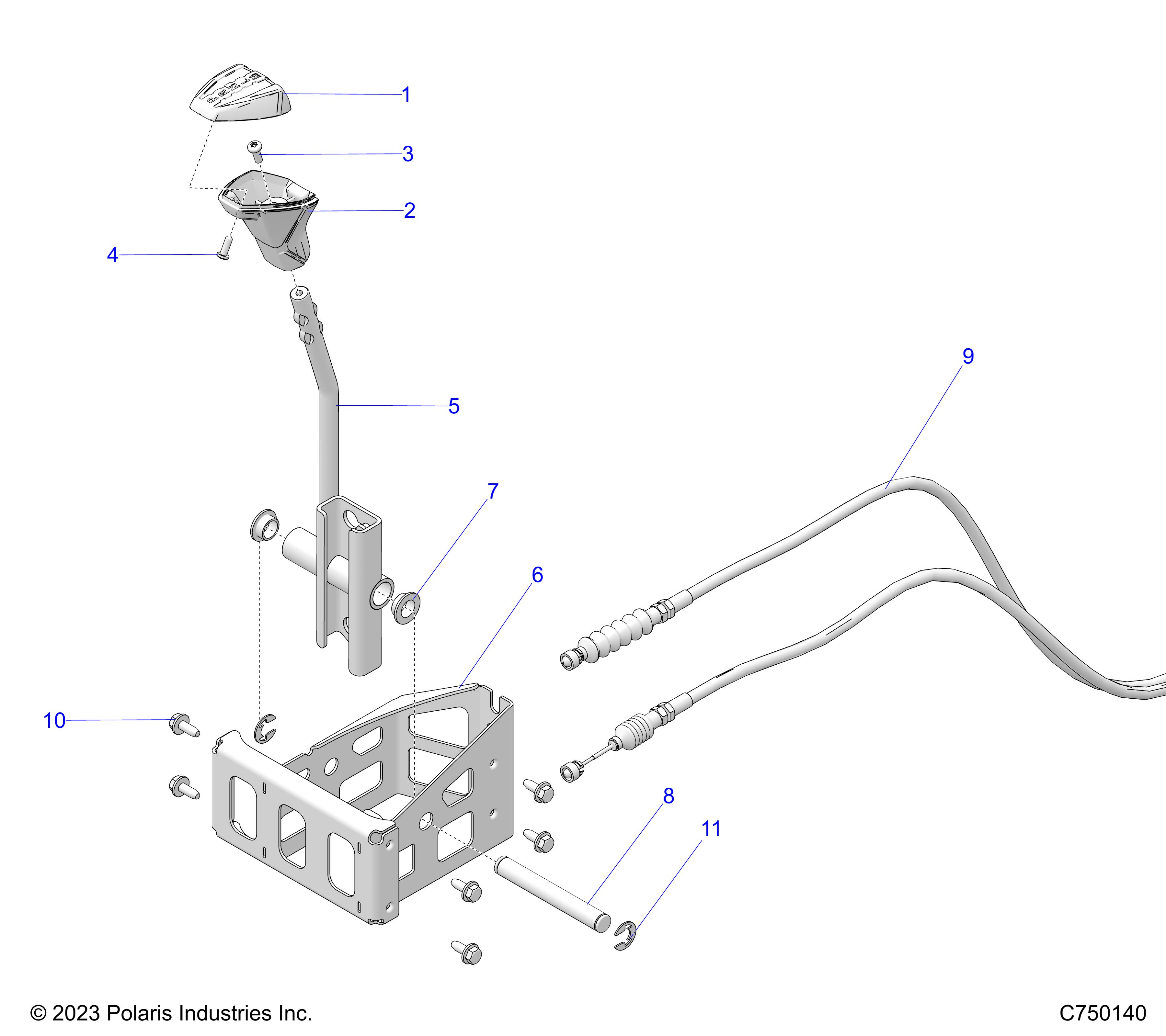 DRIVE TRAIN, GEAR SELECTOR - Z25R4D2KAK/BK/AJ/BJ/AM/BM (C750140)