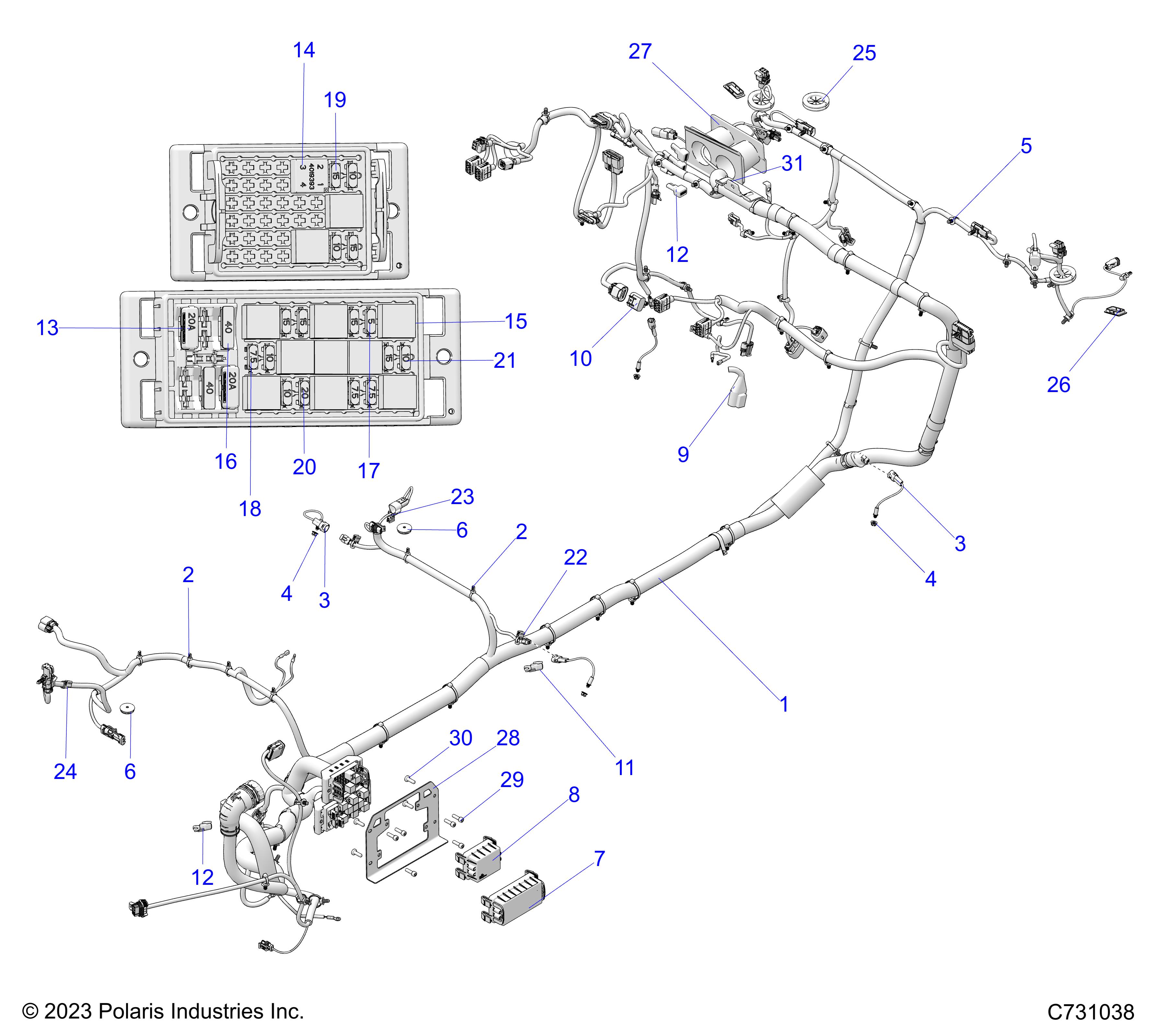 ELECTRICAL, WIRE HARNESS, CHASSIS - R24X6E1RAH/BH (C731038)