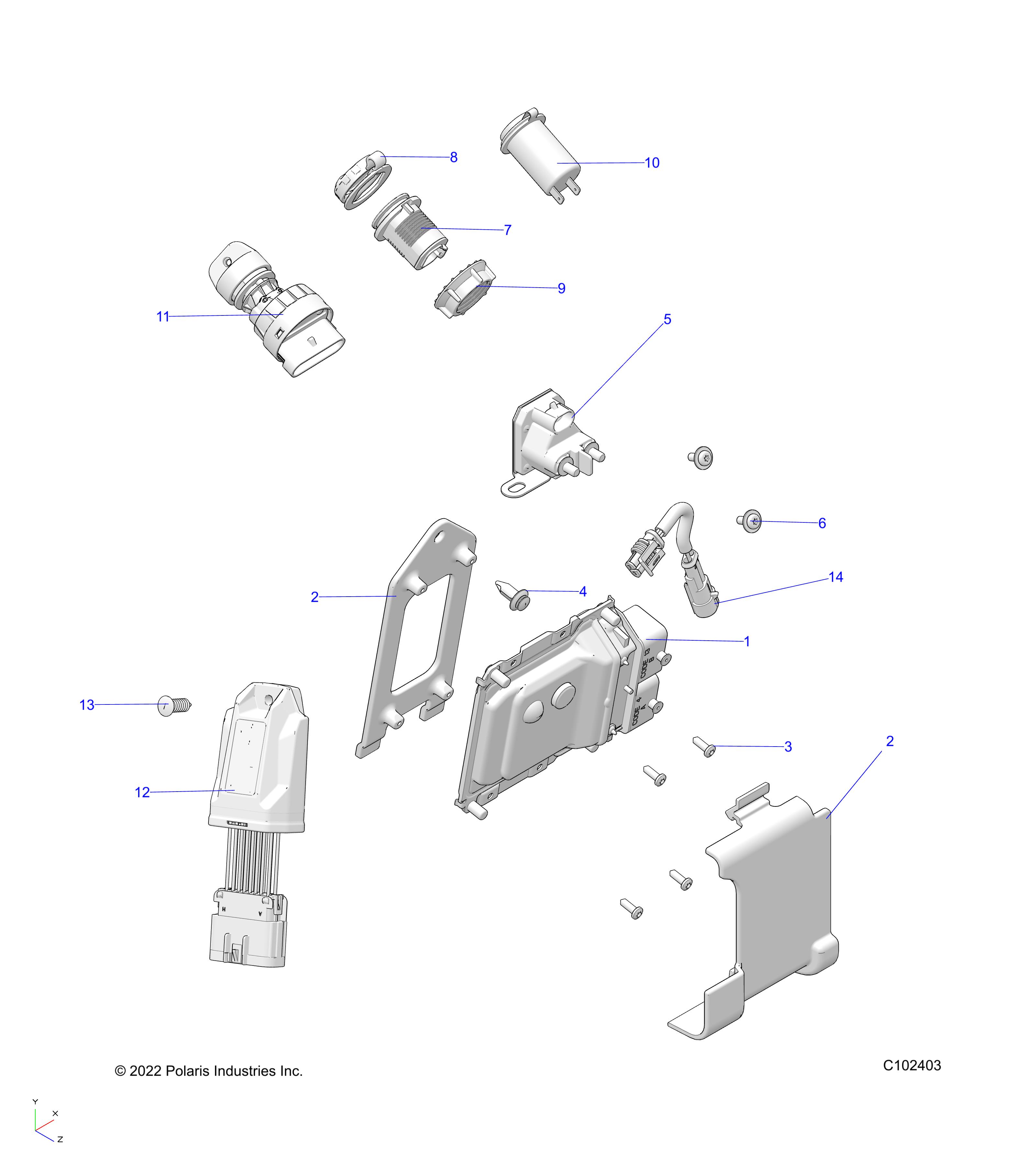 ELECTRICAL, SWITCHES, SENSORS and ECM - A24SEE57P2/PL (C102403)