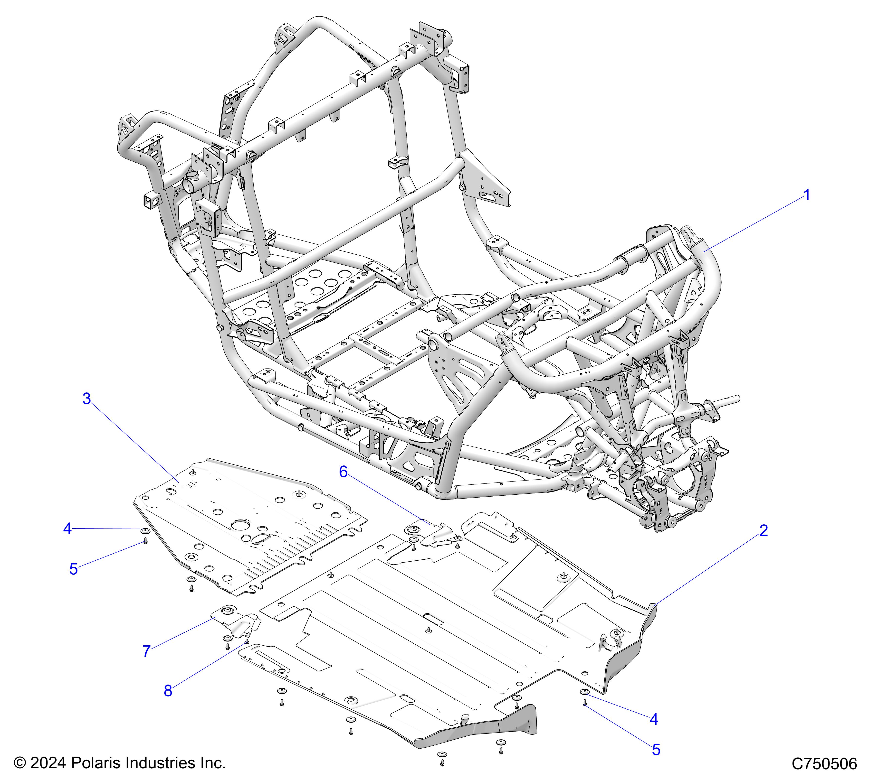 CHASSIS, MAIN FRAME AND SKID PLATES - Z25SPB92AF/BF (C750506)