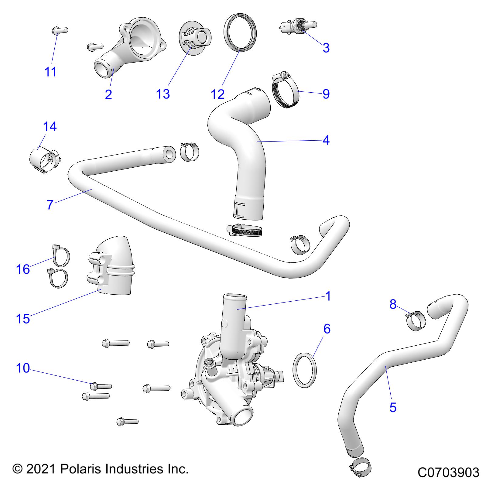 ENGINE, WATERPUMP AND BYPASS - R25RSF99AY/AL (C0703903)