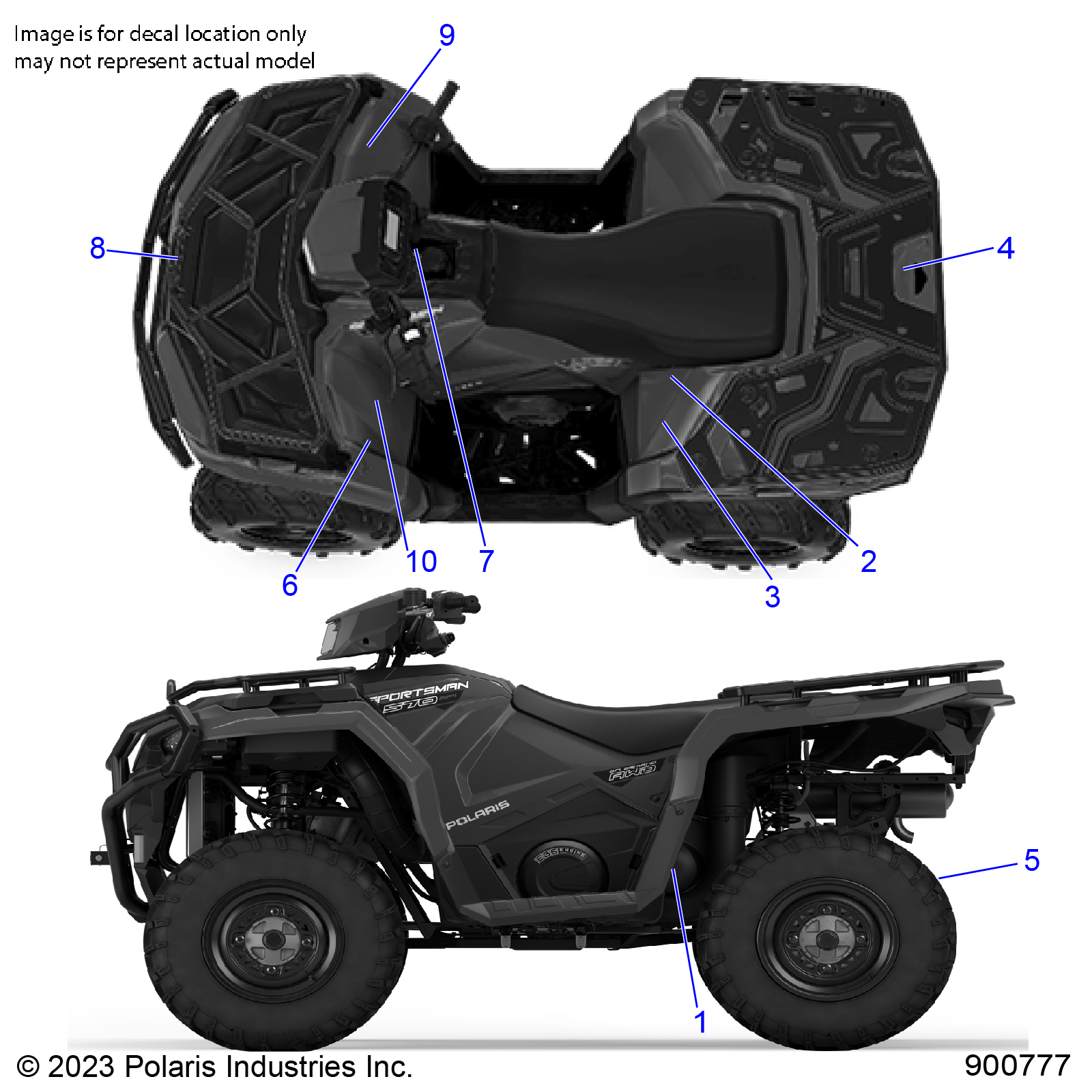 BODY, DECALS STANDARD- A24SEK57A4 (900777)