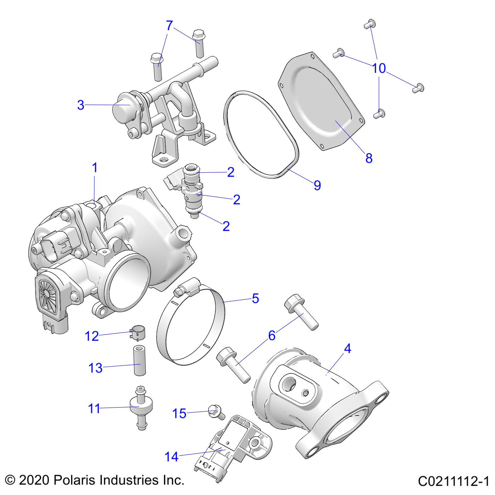 ENGINE, THROTTLE BODY and FUEL RAIL - A22SDA57A5 (C0211232-1)