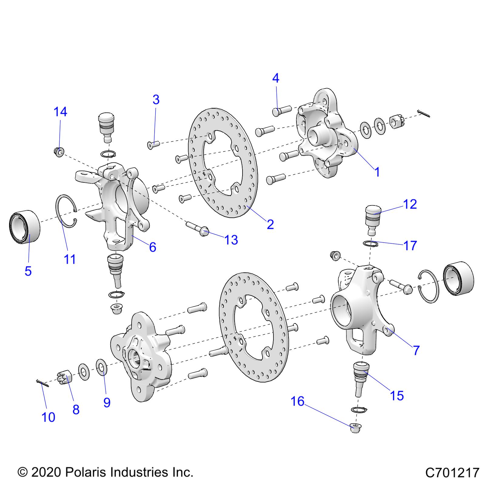 SUSPENSION, FRONT HUB - R21RRV99AC/BC (C701217)