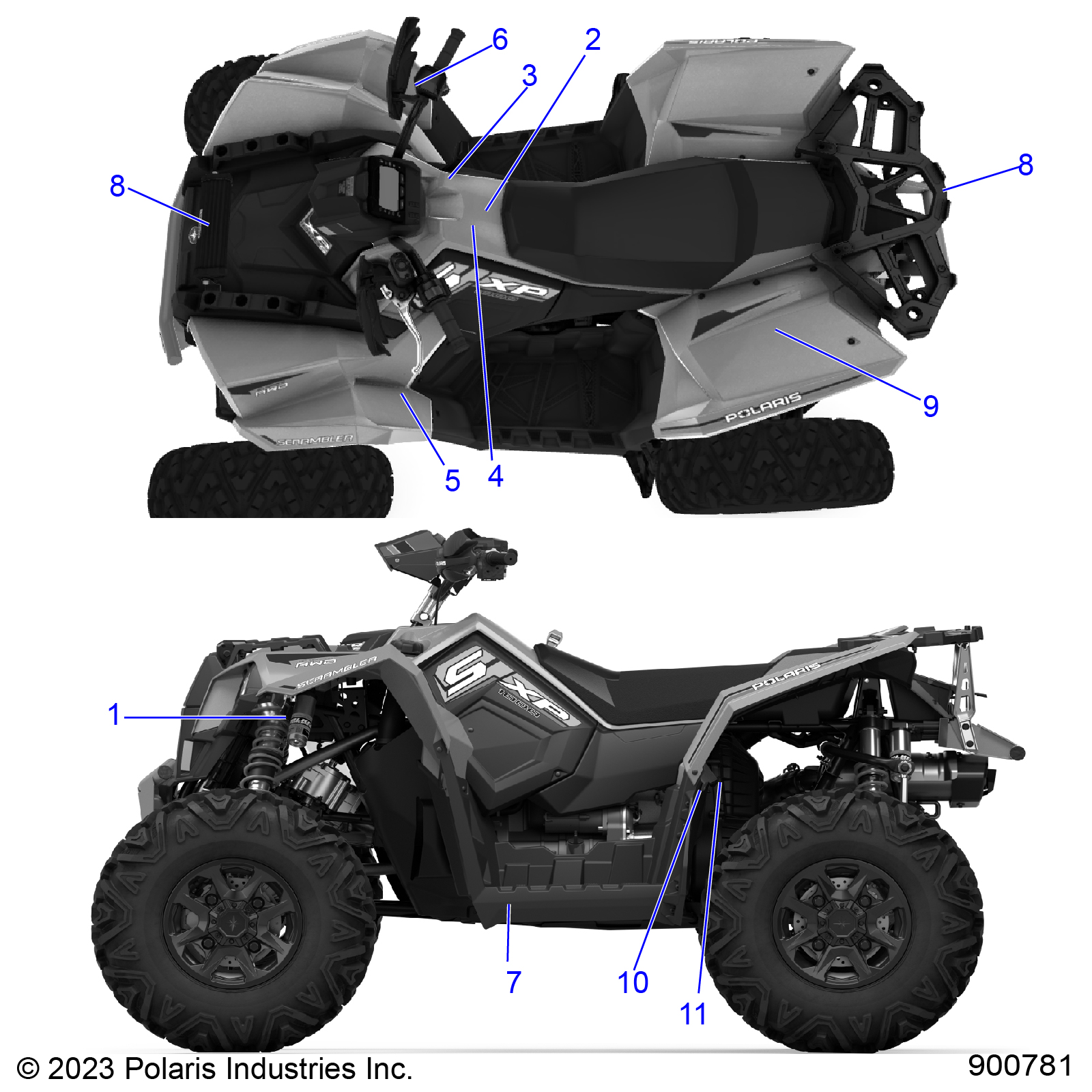 BODY, DECALS, STANDARD - A24SGS95CT/S95FT (900781)