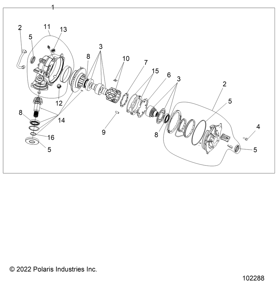 DRIVE TRAIN, FRONT GEARCASE - A25SHD57A9 (102288)