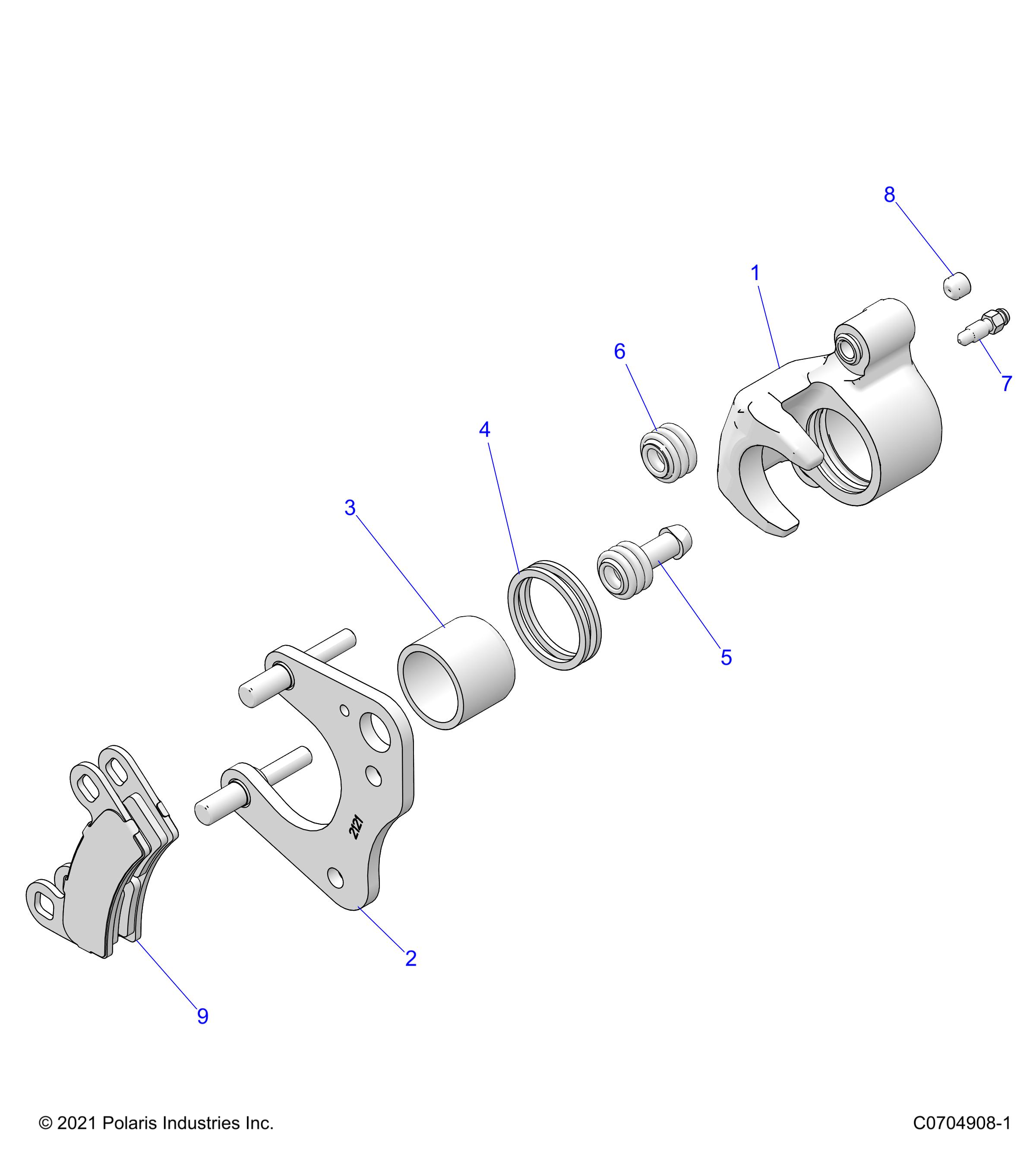 BRAKES, CALIPER, FRONT - D25M2A57B4/G57B4/U57B4/W57B4 (C0704908-1)