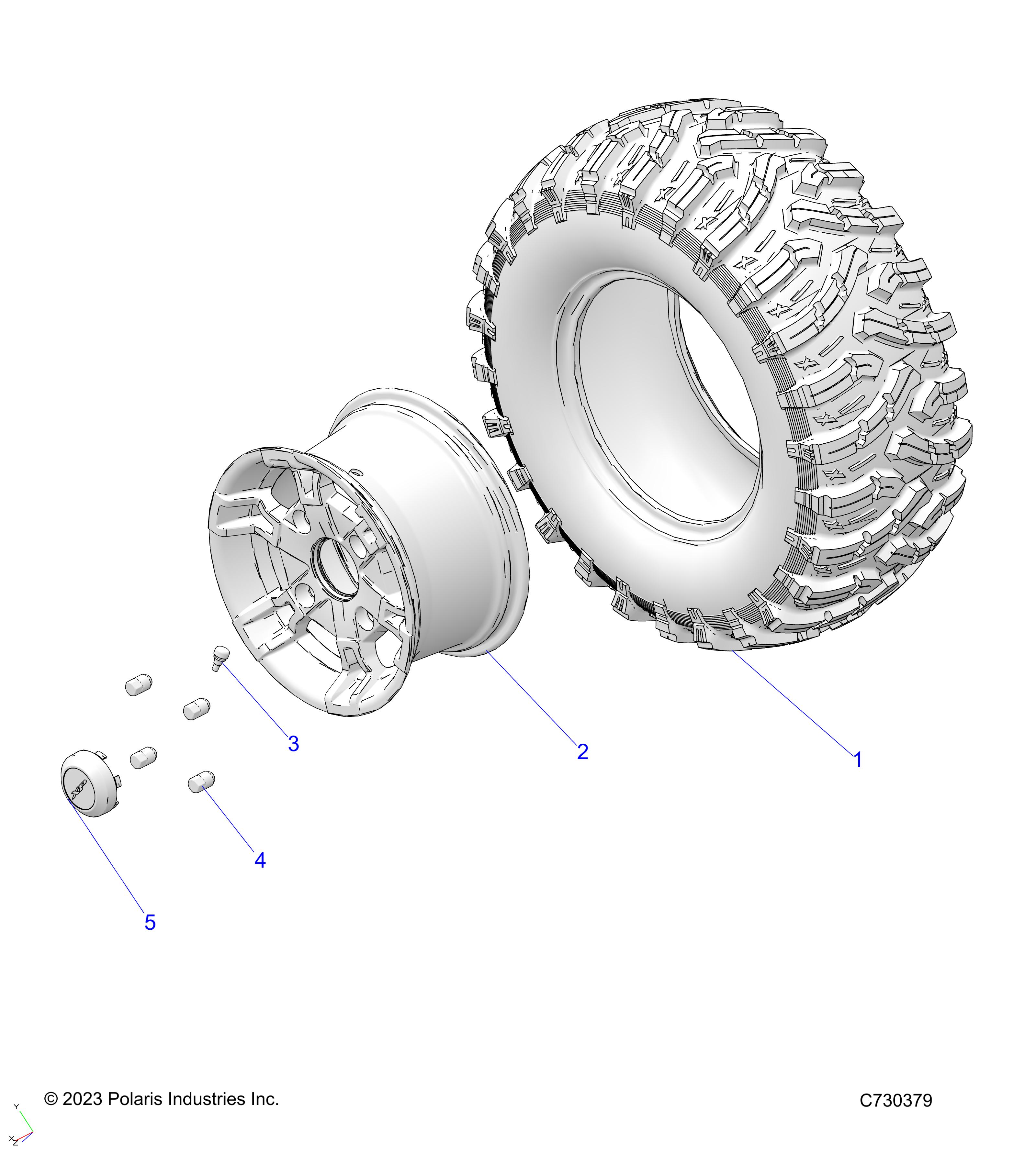 WHEELS, REAR - R24RSE99AJ/BJ/AK/BK/AZ/BZ/A9/B9 (C730379)