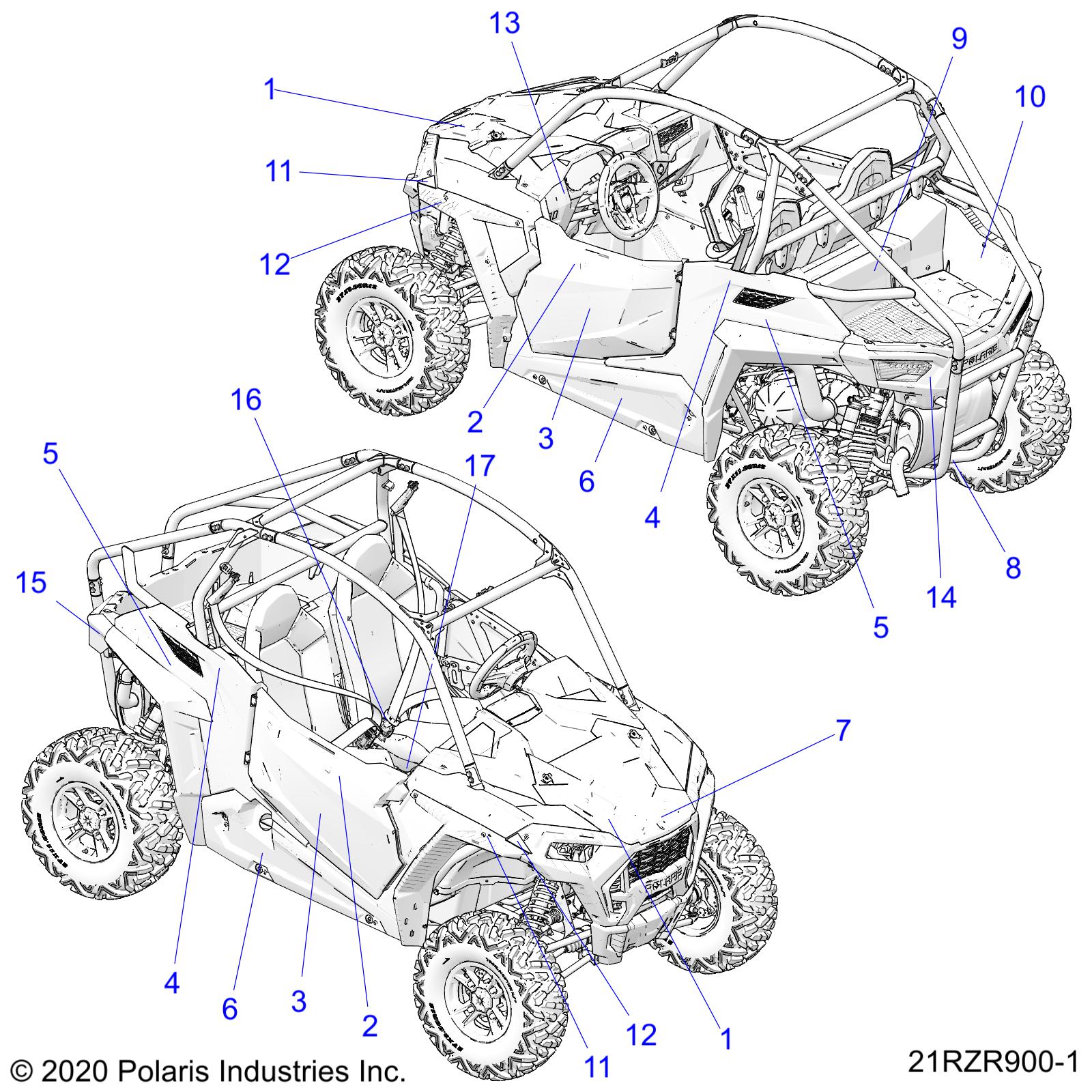 BODY, DECALS - Z21A5A87B2/P87B5/K87B4 (21RZR900-1)