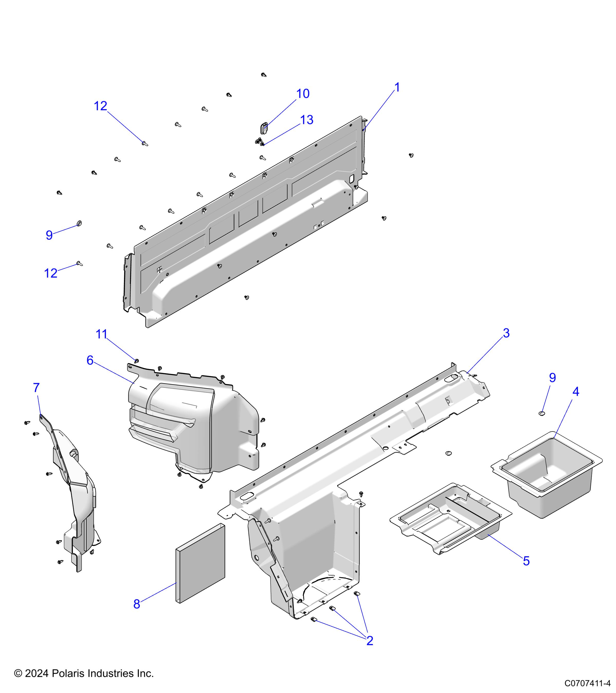 BODY, REAR CLOSEOFF - D25E3CC2B4/UC2B4 (C0707411-4)