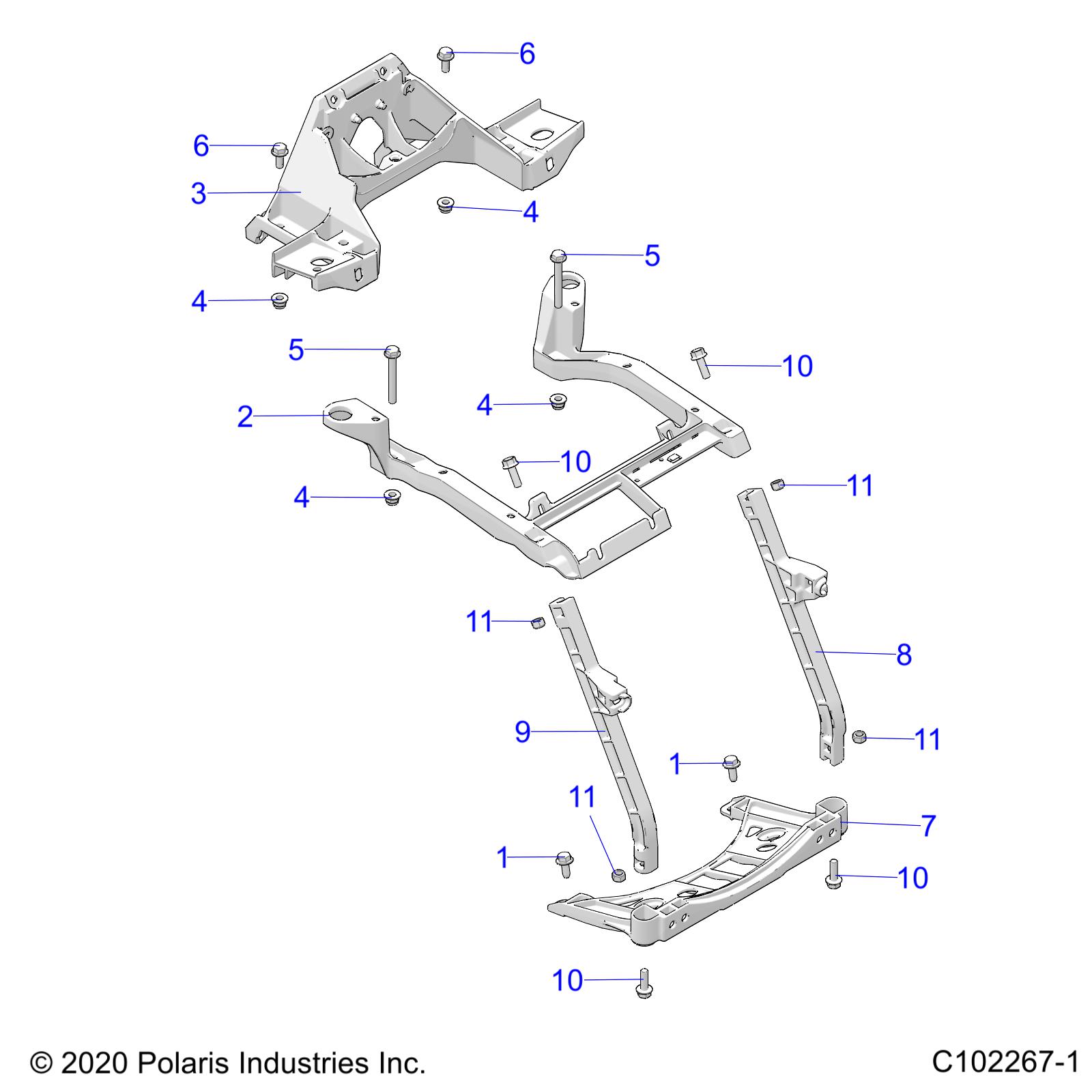 BODY, FRONT RACK SUPPORT - A20SVE95PR (C102267-1)