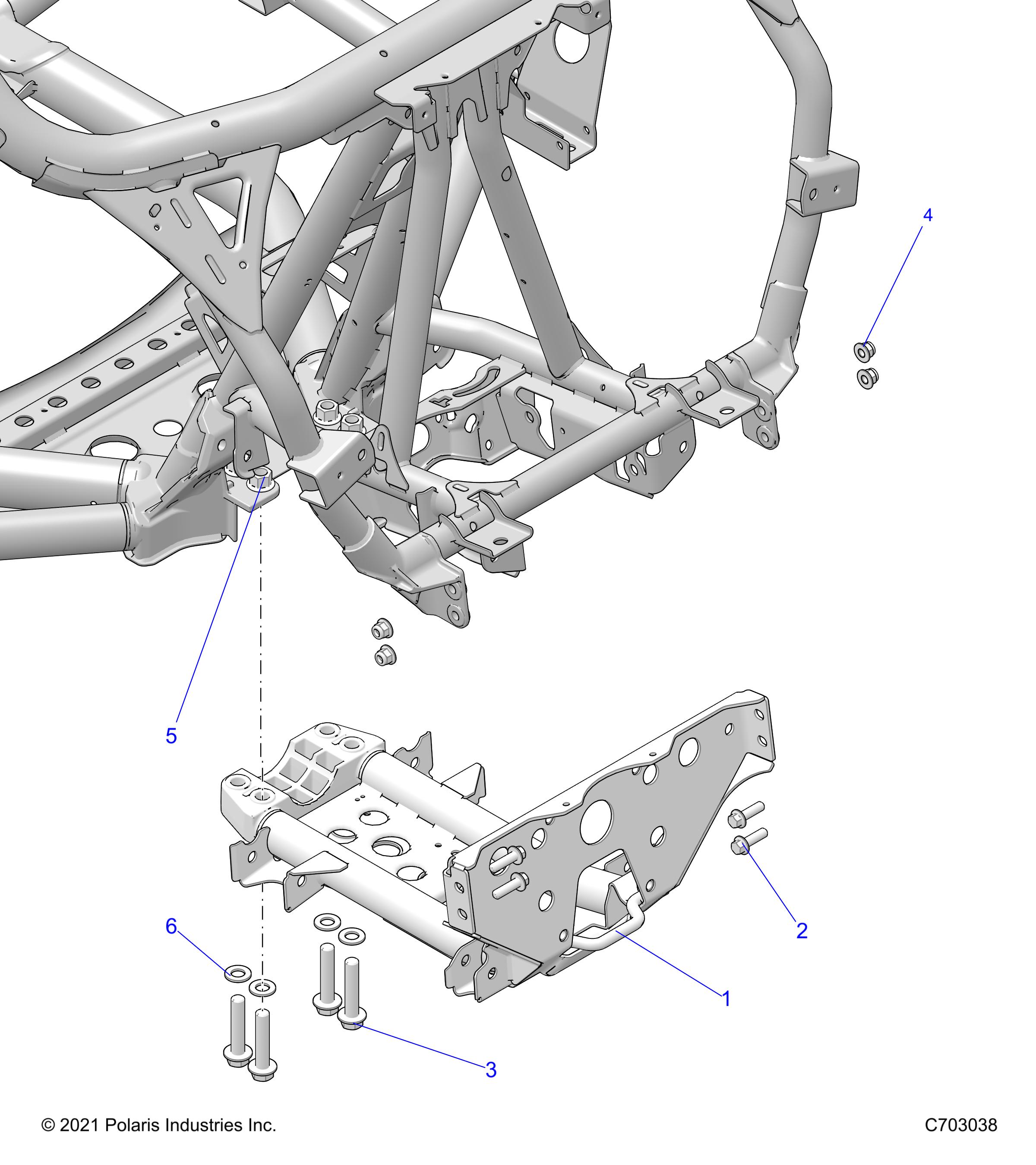 CHASSIS, MOUNTING, FRONT GEARCASE - Z22MAE92AJ/BJ/AD/BD/AG/BG (C703038)