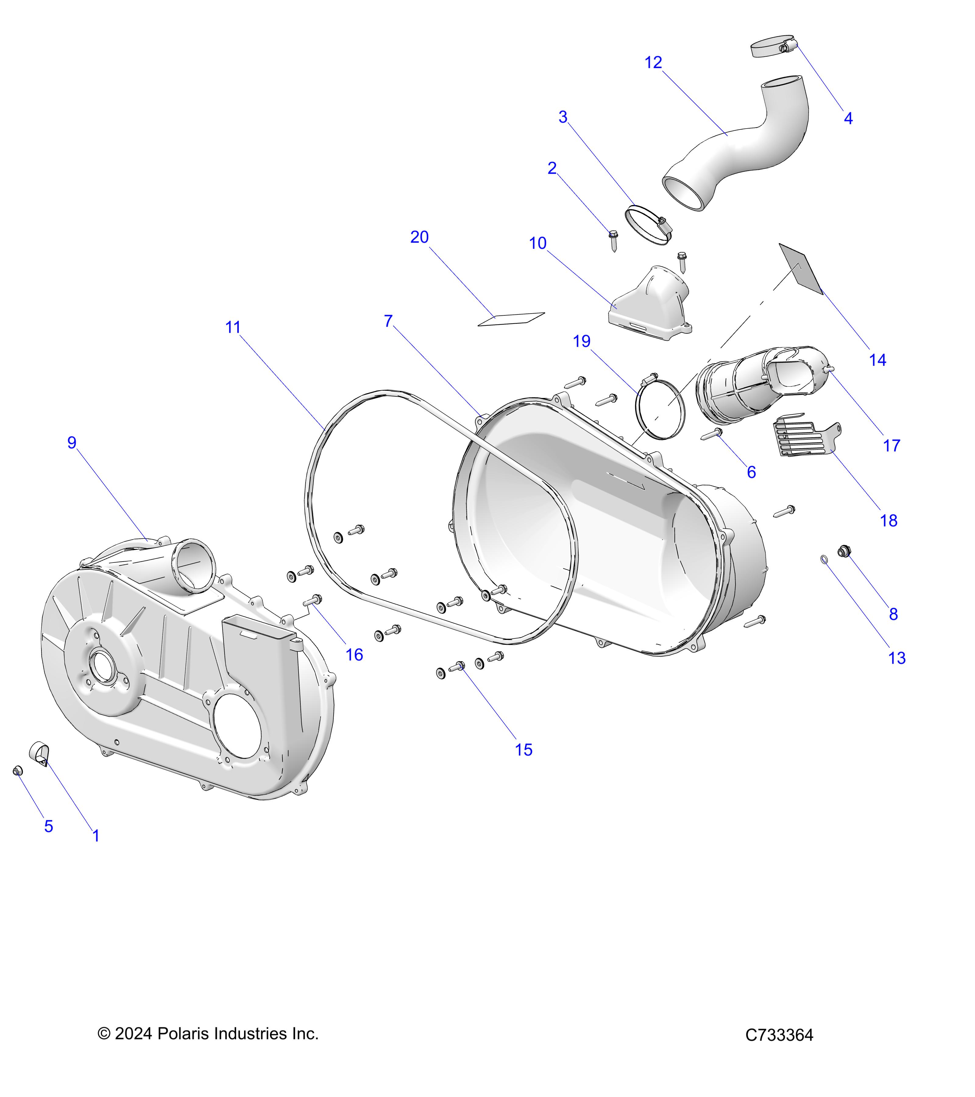 DRIVE TRAIN, CLUTCH COVER and DUCTING - R25M4E57B5/B6 (C733364)