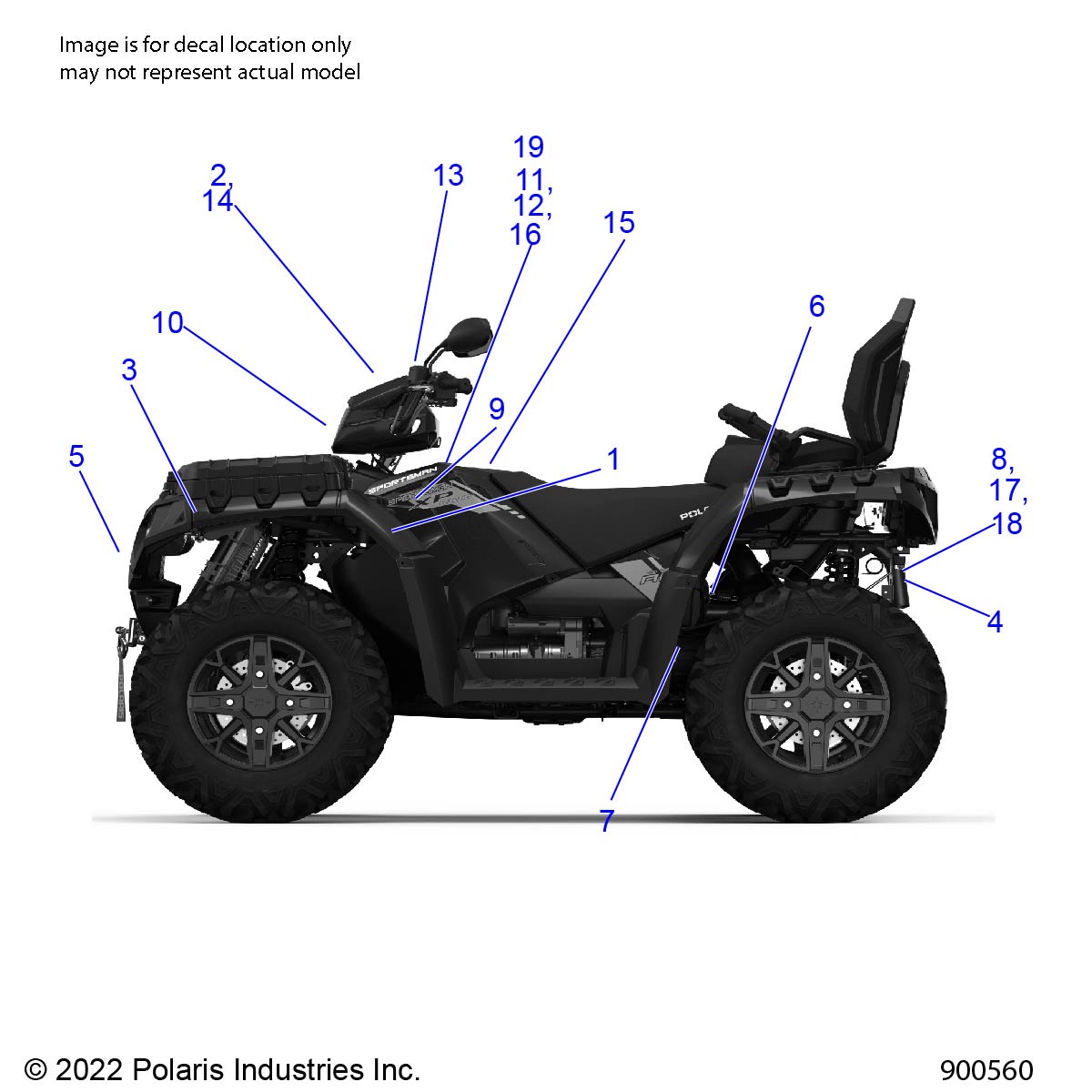 BODY, DECALS AND COMPONANTS, 3 PC - A23SYE95PM (900560-01)