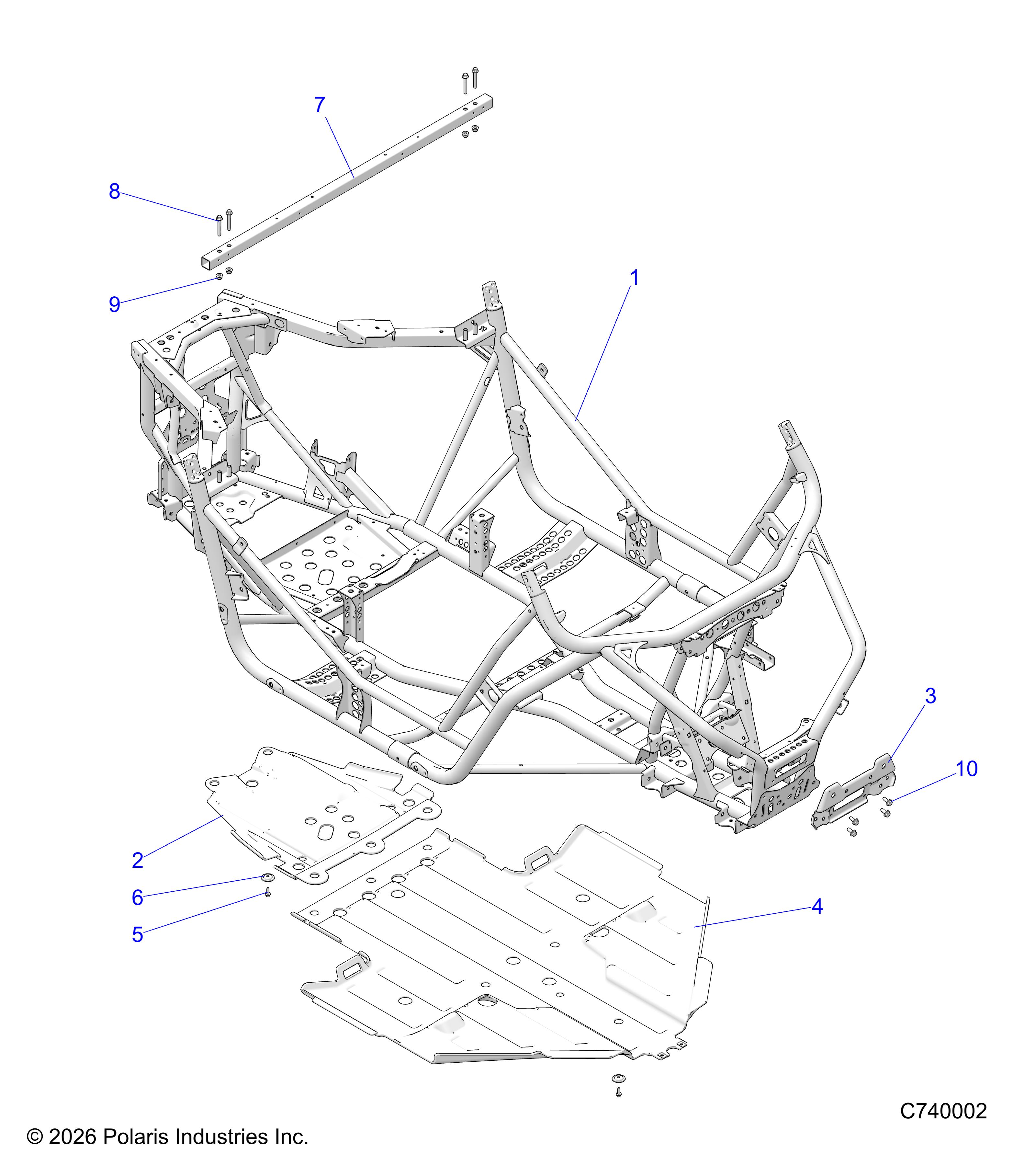 CHASSIS, MAIN FRAME AND SKID PLATE - Z26ASE99P5 (C740002)