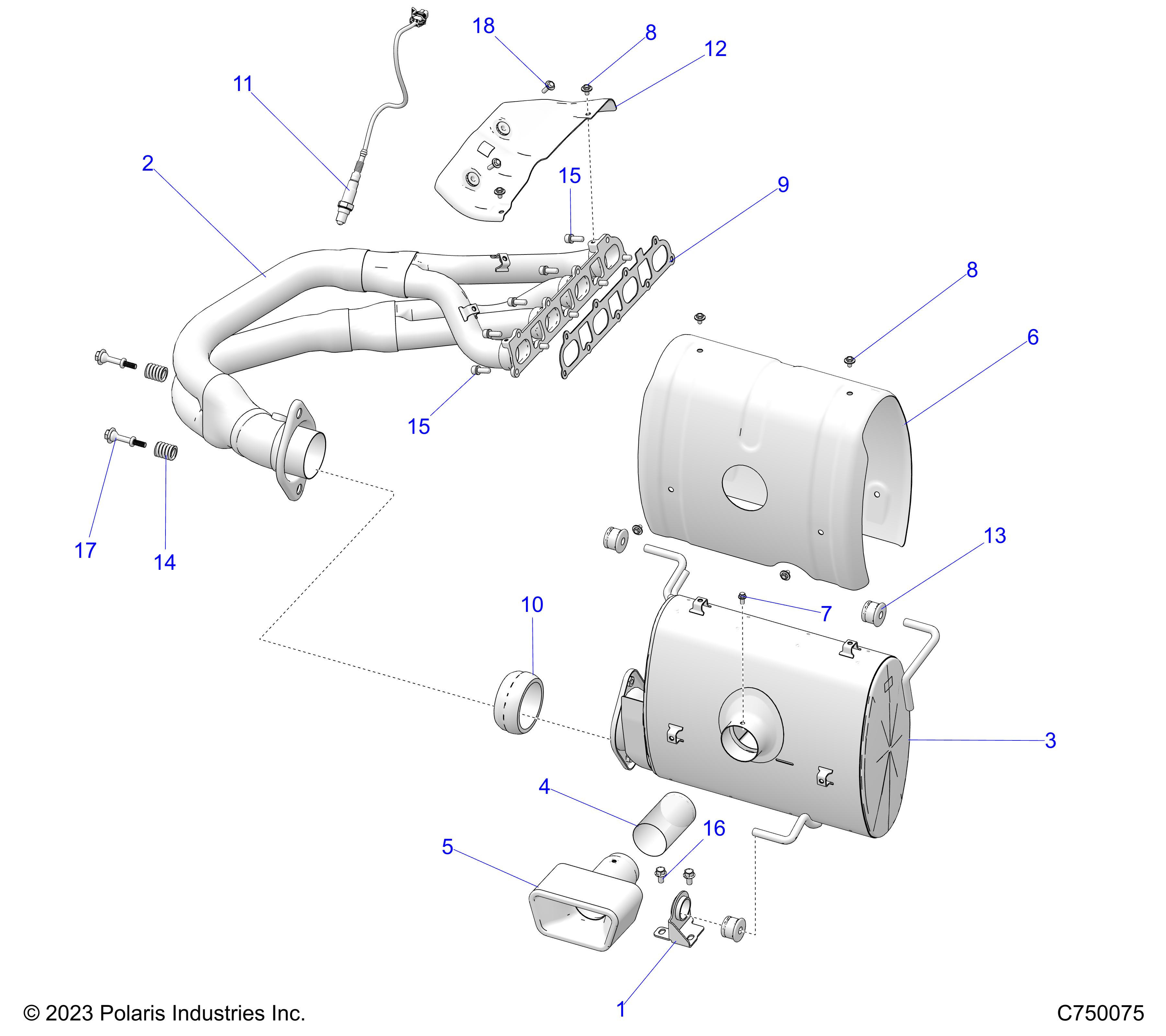 ENGINE, EXHAUST SYSTEM - Z25R4P2KAE/BE (C750075)