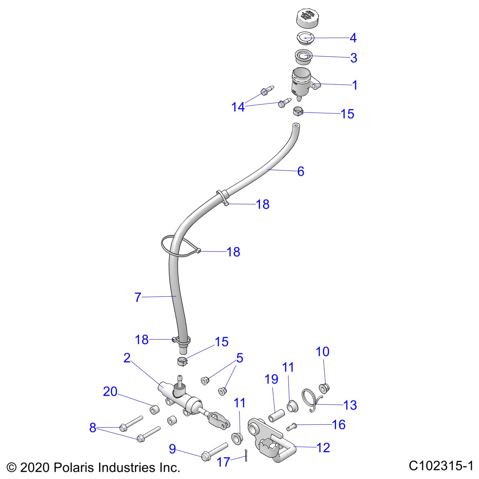 BRAKES, BRAKE PEDAL and MASTER CYLINDER - A22SEE57P2/PK (C102315-1)